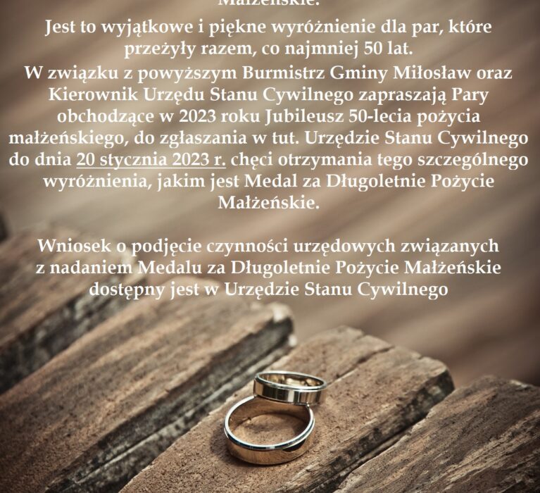 Medale za Długoletnie Pożycie Małżeńskie
