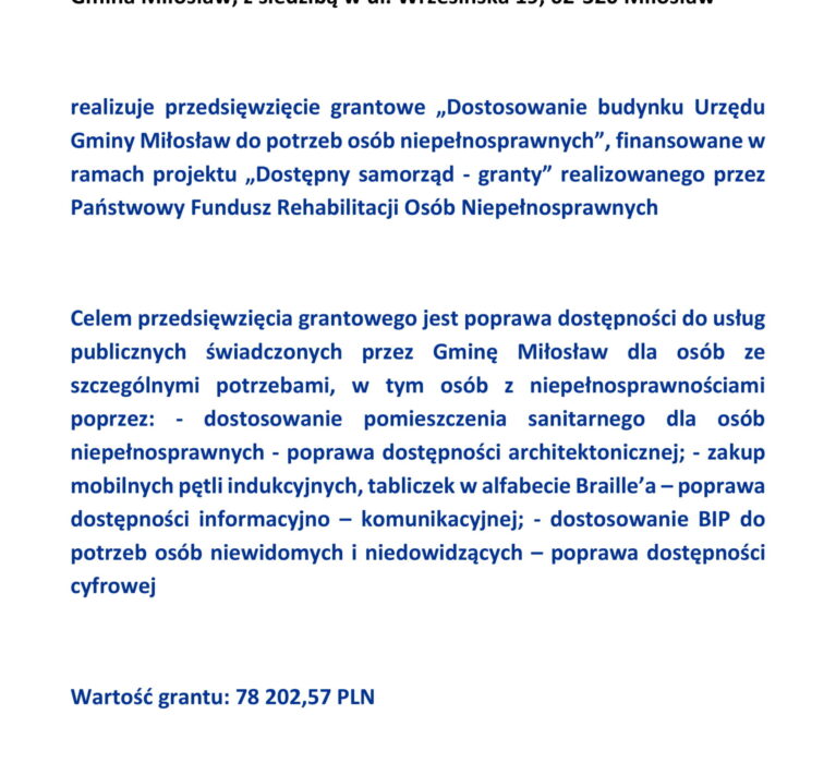 Dostępny samorząd – granty