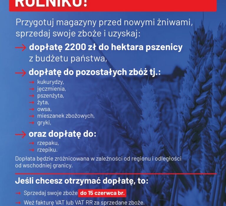 Dopłaty przed żniwami