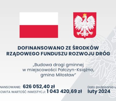 „Budowa drogi gminnej w miejscowości Pałczyn-Książno, gmina Miłosław”