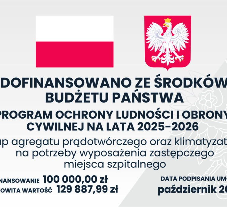 Zakup agregatu prądotwórczego oraz klimatyzatorów na potrzeby wyposażenia zastępczego miejsca szpitalnego