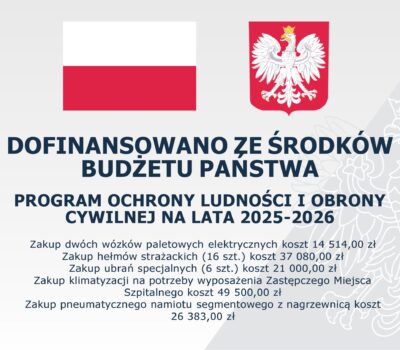Dofinansowania otrzymane z Programu Ochrony Ludności i Obrony Cywilnej na lata 2025-2026