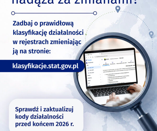 Urząd Statystyczny informuje – zmiana klasyfikacji działalności gospodarczej