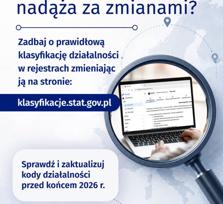 Urząd Statystyczny informuje – zmiana klasyfikacji działalności gospodarczej