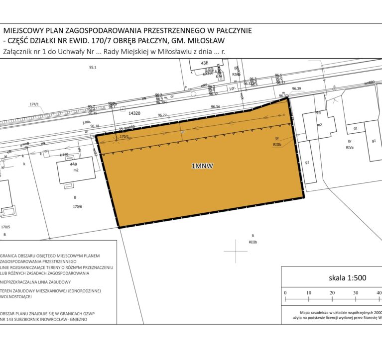 Miejscowy plan zagospodarowania przestrzennego w Pałczynie – część działki nr ewid. 170/7 obręb Pałczyn, gm. Miłosław