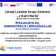 Plakat informujący o naborze na stanowisko specjalisty ds. administracji i wdrażania LSR – pracownika biurowego w Lokalnej Grupie Działania „Z Nami Warto”. CV i list motywacyjny należy przesłać na adres info@znamiwarto.pl do 9 listopada 2026 r. do godz. 15:00. Szczegółowe wymagania dostępne są na stronie www.znamiwarto.pl.
